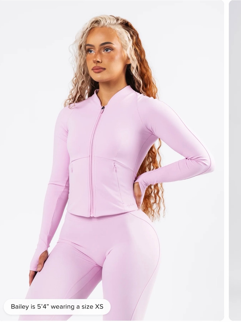 Alphalete Light Pink Aura Sculpt Jacket & Leggings Set